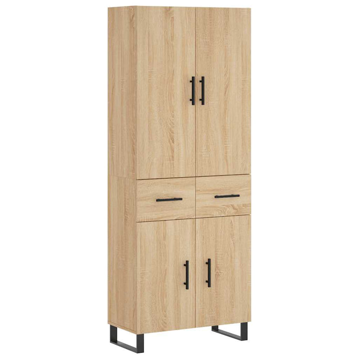 højskab 69,5x34x180 cm konstrueret træ sonoma-eg