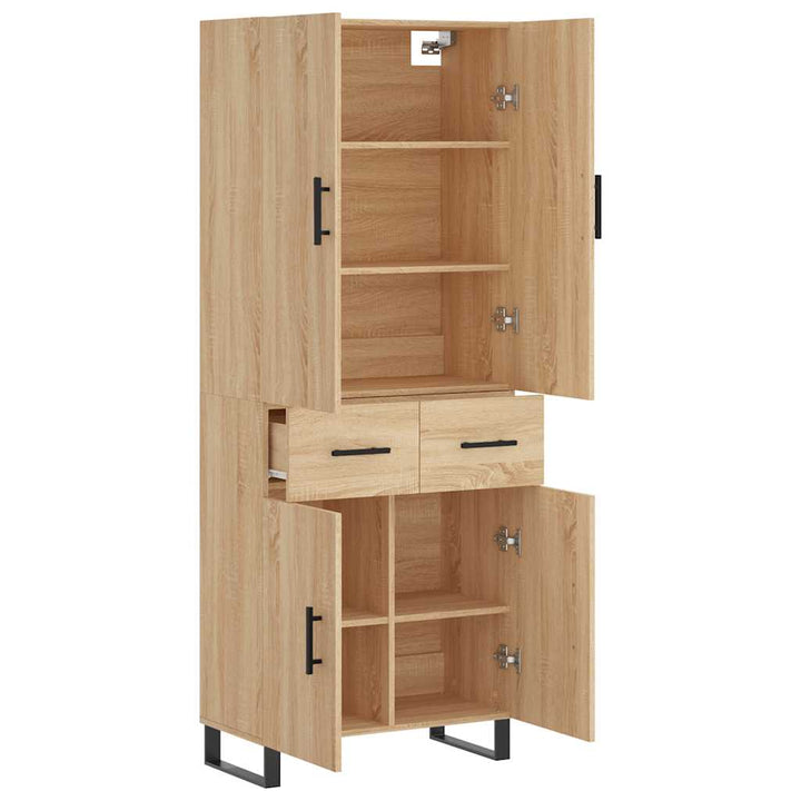 højskab 69,5x34x180 cm konstrueret træ sonoma-eg