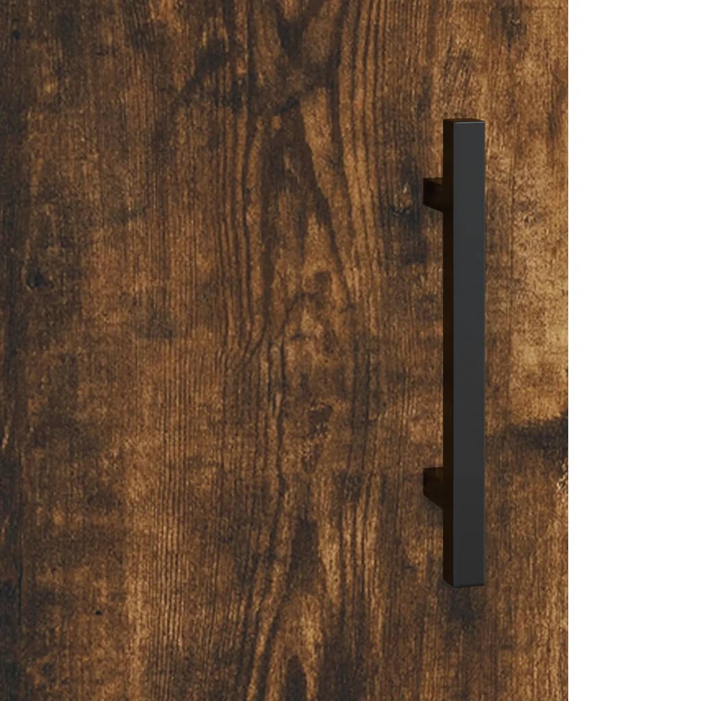 højskab 69,5x34x180 cm konstrueret træ røget egetræsfarve