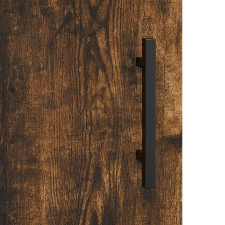 højskab 69,5x34x180 cm konstrueret træ røget egetræsfarve