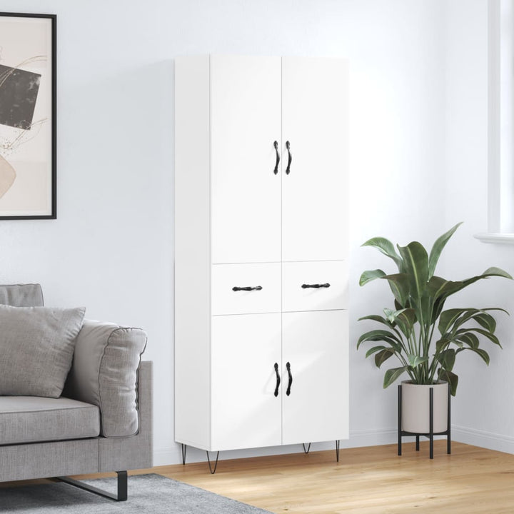højskab 69,5x34x180 cm konstrueret træ hvid
