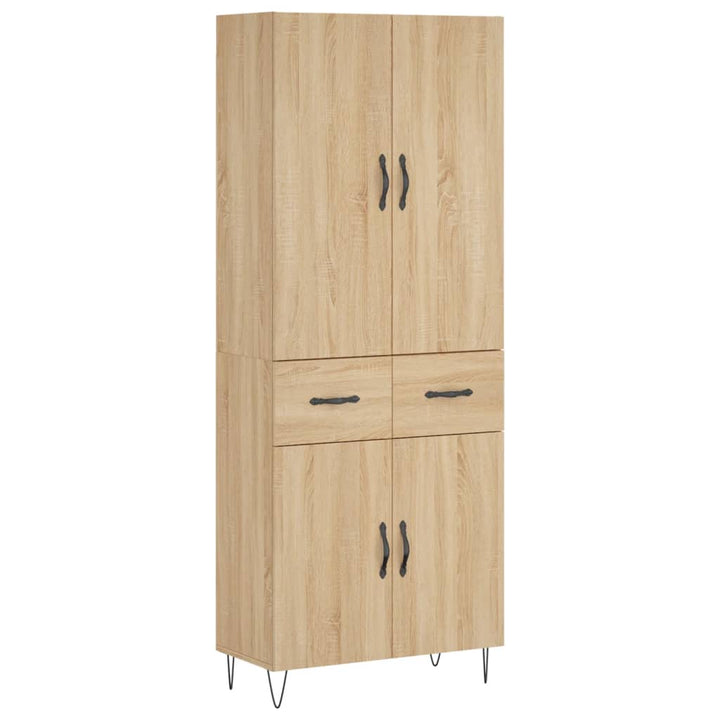 højskab 69,5x34x180 cm konstrueret træ sonoma-eg