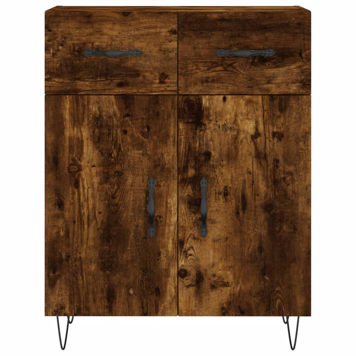højskab 69,5x34x180 cm konstrueret træ røget egetræsfarve