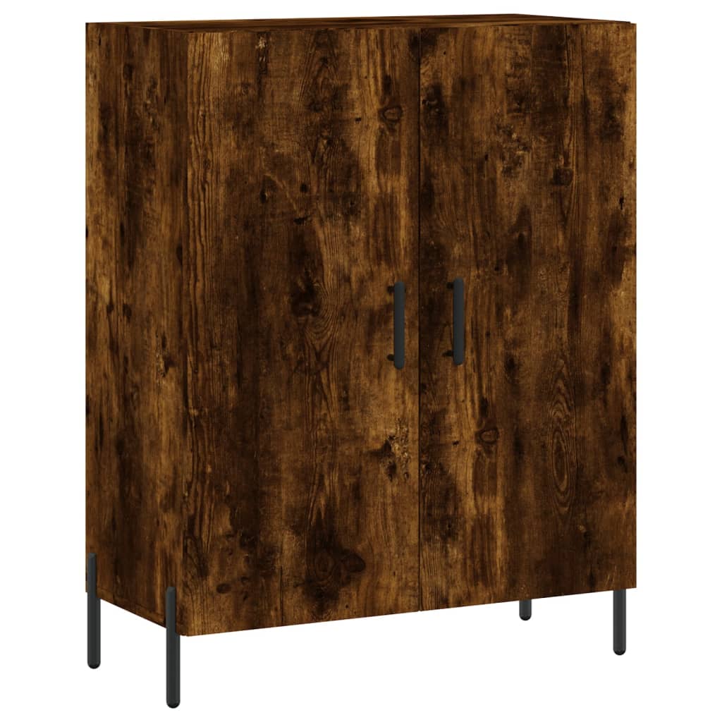 højskab 69,5x34x180 cm konstrueret træ røget egetræsfarve