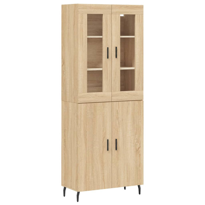 højskab 69,5x34x180 cm konstrueret træ sonoma-eg