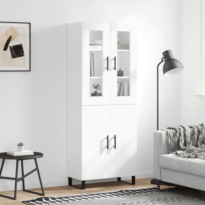 højskab 69,5x34x180 cm konstrueret træ hvid