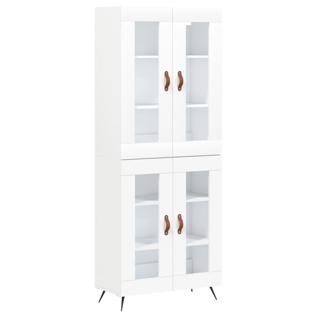 højskab 69,5x34x180 cm konstrueret træ hvid