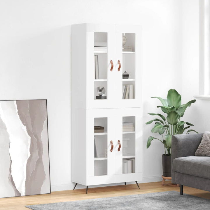 højskab 69,5x34x180 cm konstrueret træ hvid