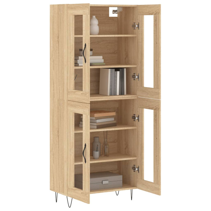 højskab 69,5x34x180 cm konstrueret træ sonoma-eg