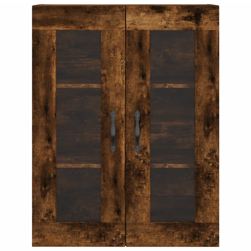 højskab 69,5x34x180 cm konstrueret træ røget egetræsfarve