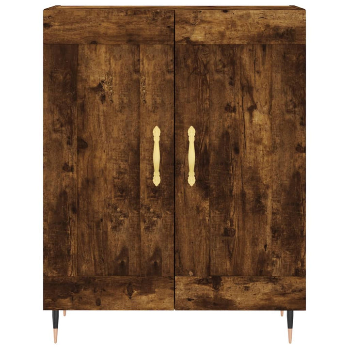 højskab 69,5x34x180 cm konstrueret træ røget egetræsfarve