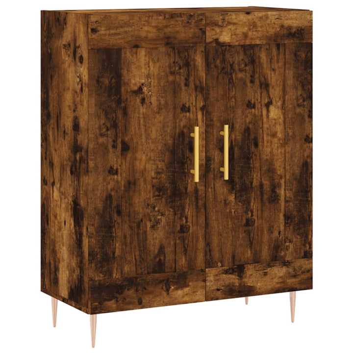 højskab 69,5x34x180 cm konstrueret træ røget egetræsfarve