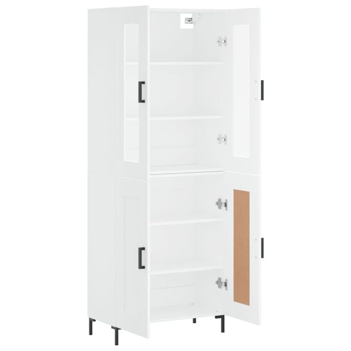 højskab 69,5x34x180 cm konstrueret træ hvid