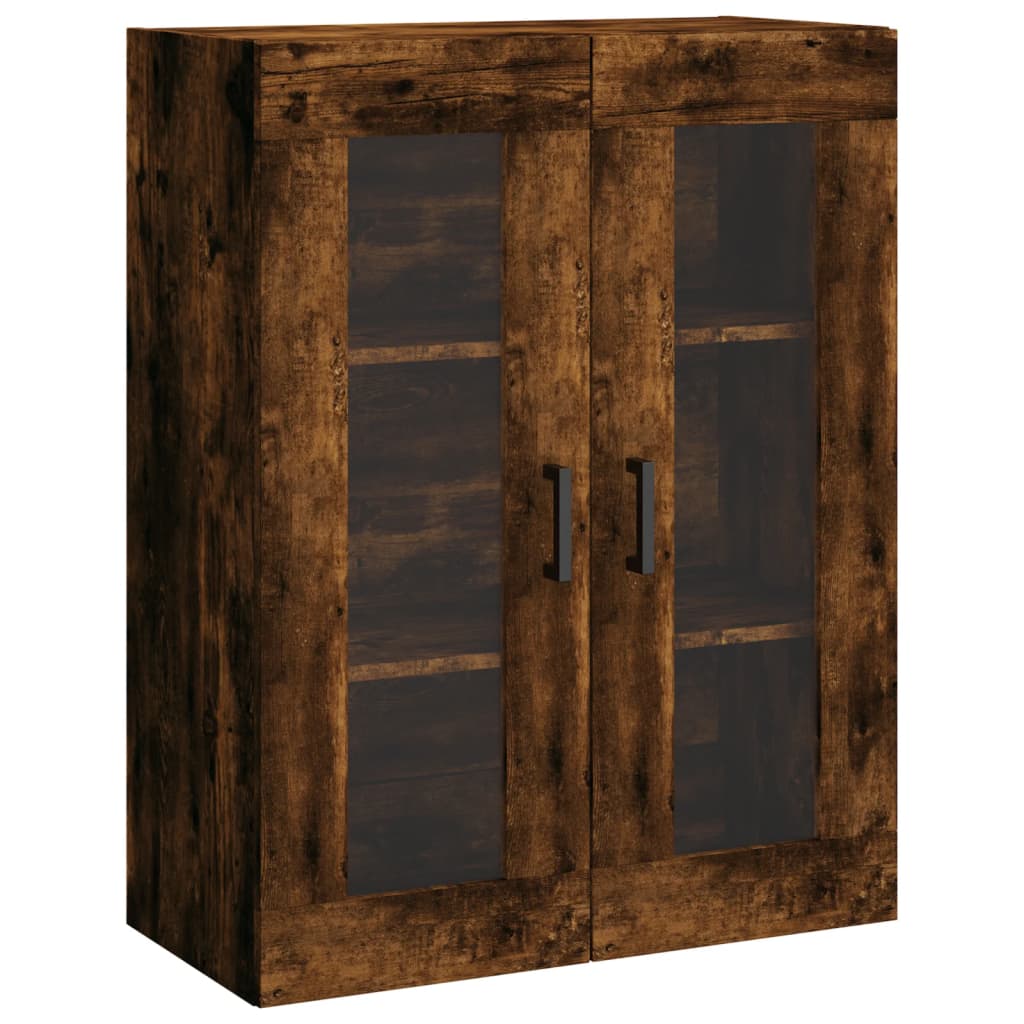 højskab 69,5x34x180 cm konstrueret træ røget egetræsfarve