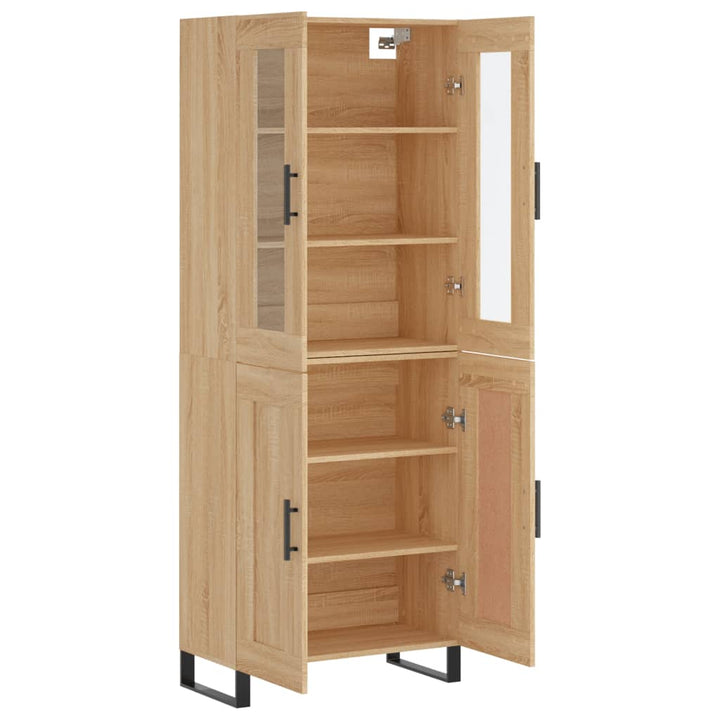 højskab 69,5x34x180 cm konstrueret træ sonoma-eg