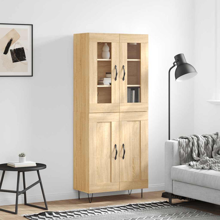 højskab 69,5x34x180 cm konstrueret træ sonoma-eg
