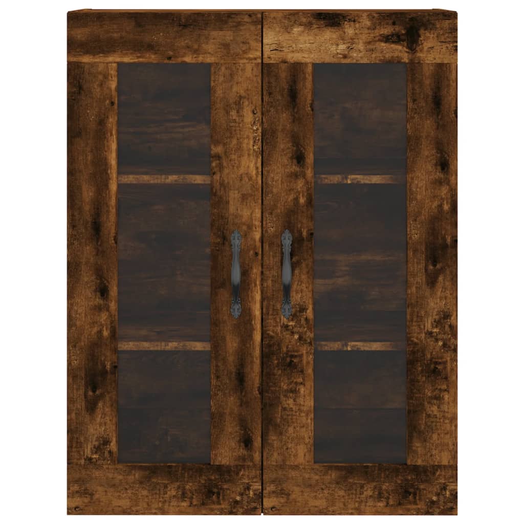 højskab 69,5x34x180 cm konstrueret træ røget egetræsfarve