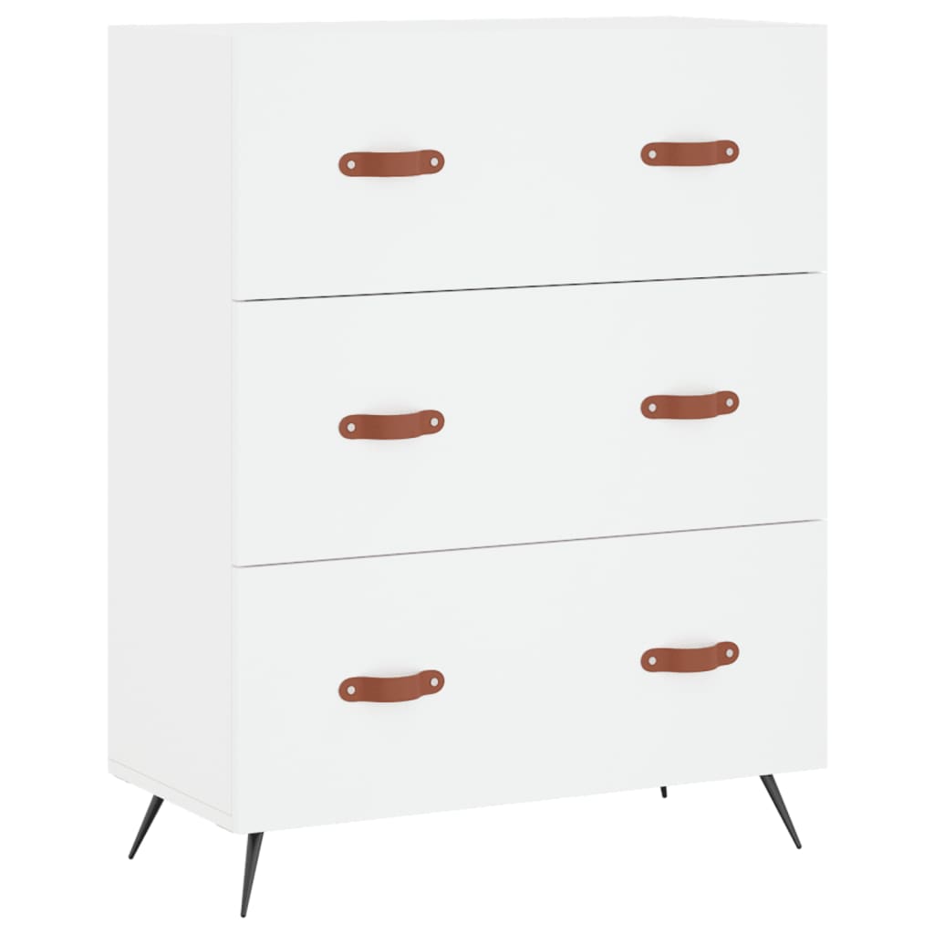 højskab 69,5x34x180 cm konstrueret træ hvid