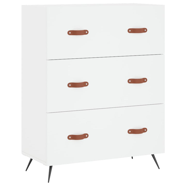 højskab 69,5x34x180 cm konstrueret træ hvid