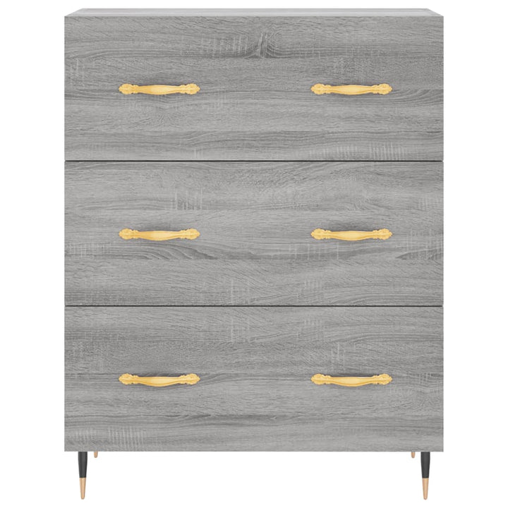 højskab 69,5x34x180 cm konstrueret træ grå sonoma-eg