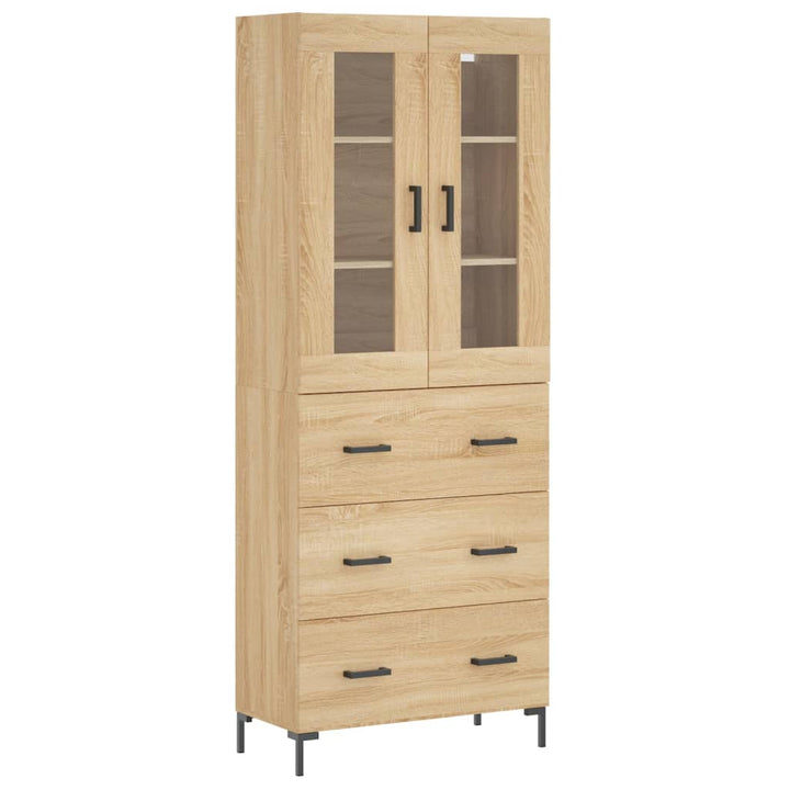 højskab 69,5x34x180 cm konstrueret træ sonoma-eg