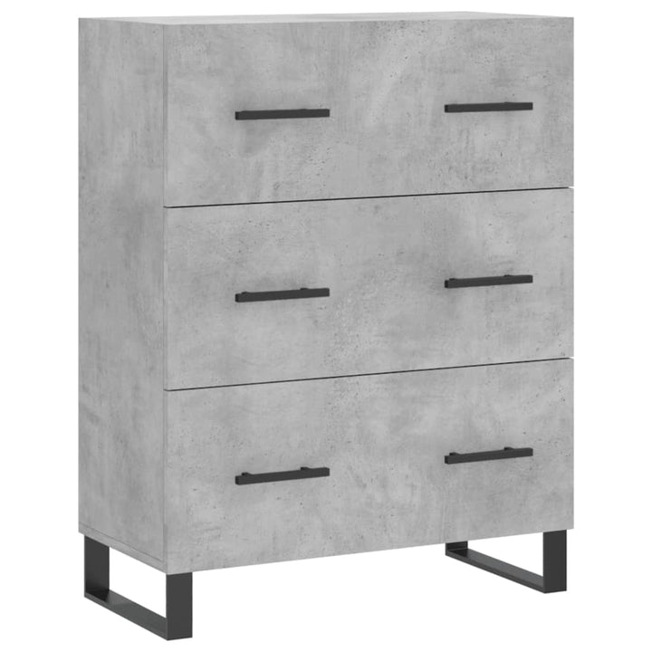 højskab 69,5x34x180 cm konstrueret træ betongrå
