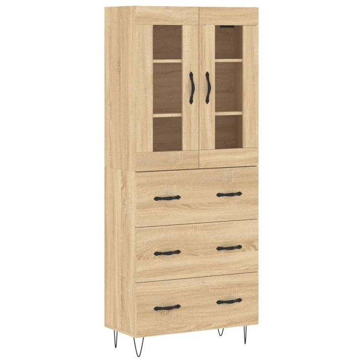 højskab 69,5x34x180 cm konstrueret træ sonoma-eg