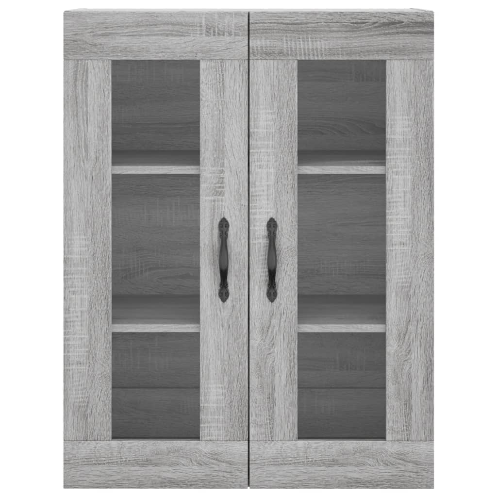 højskab 69,5x34x180 cm konstrueret træ grå sonoma-eg