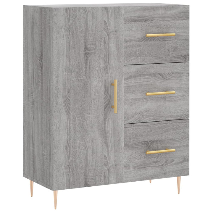 højskab 69,5x34x180 cm konstrueret træ grå sonoma-eg