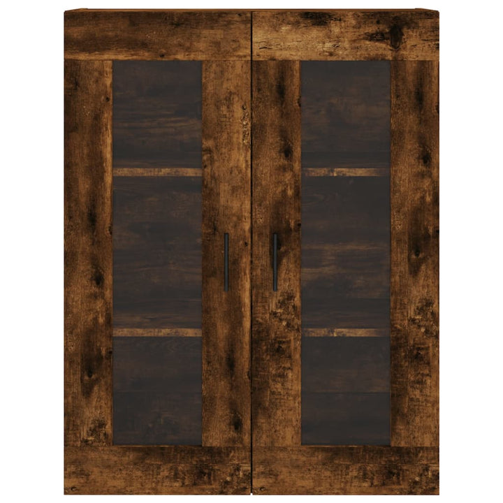 højskab 69,5x34x180 cm konstrueret træ røget egetræsfarve