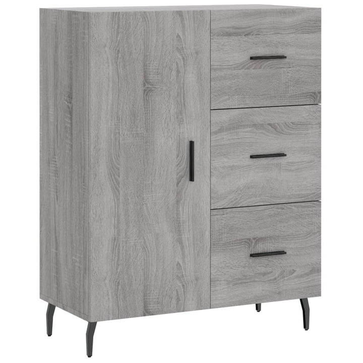 højskab 69,5x34x180 cm konstrueret træ grå sonoma-eg
