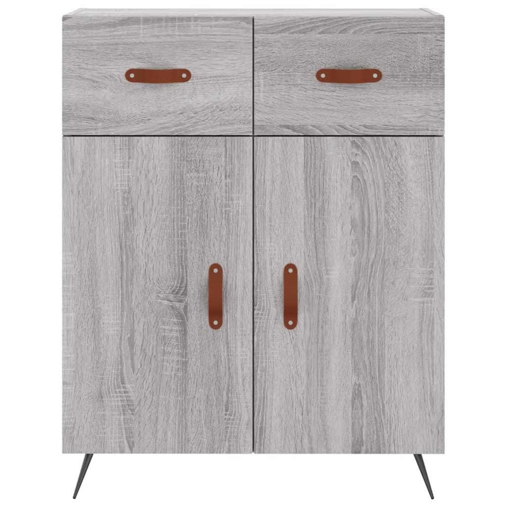 højskab 69,5x34x180 cm konstrueret træ grå sonoma-eg