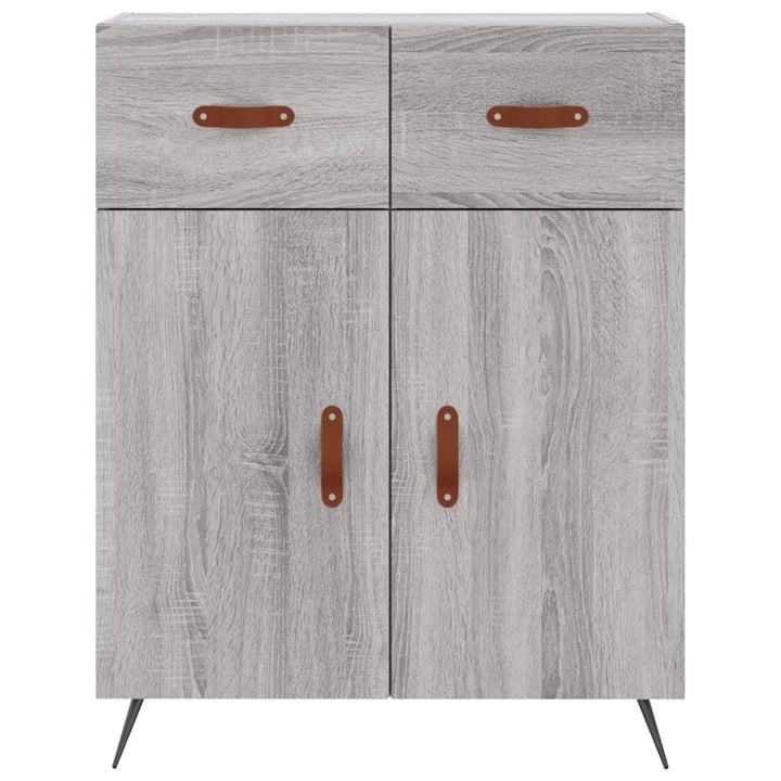 højskab 69,5x34x180 cm konstrueret træ grå sonoma-eg