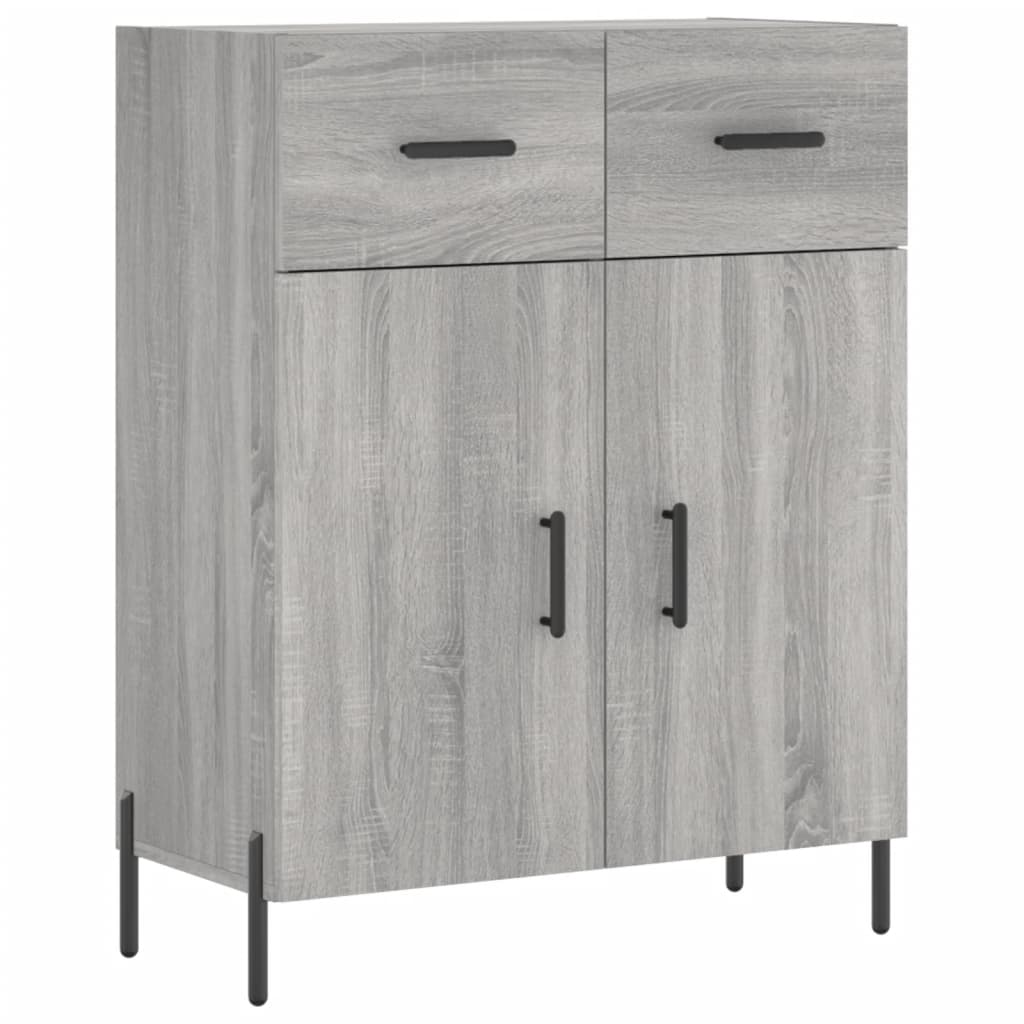 højskab 69,5x34x180 cm konstrueret træ grå sonoma-eg