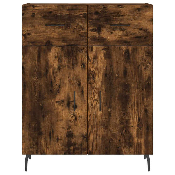 højskab 69,5x34x180 cm konstrueret træ røget egetræsfarve