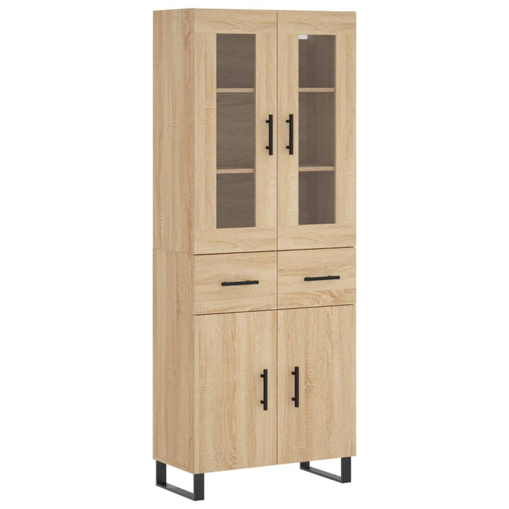 højskab 69,5x34x180 cm konstrueret træ sonoma-eg