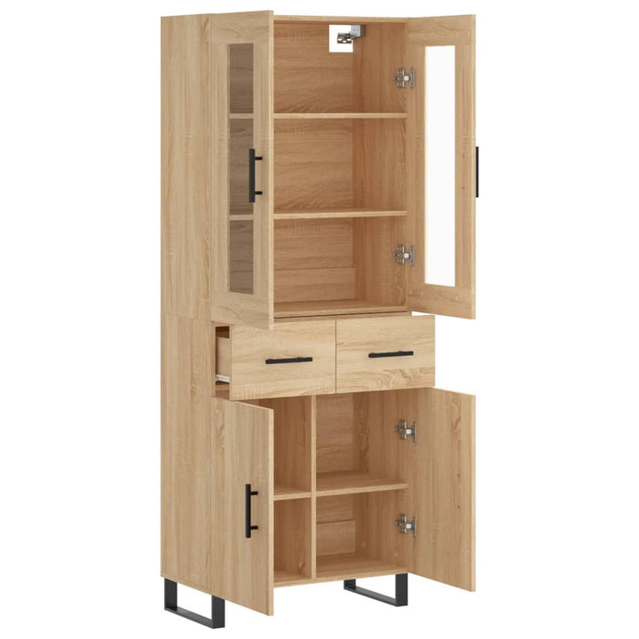 højskab 69,5x34x180 cm konstrueret træ sonoma-eg
