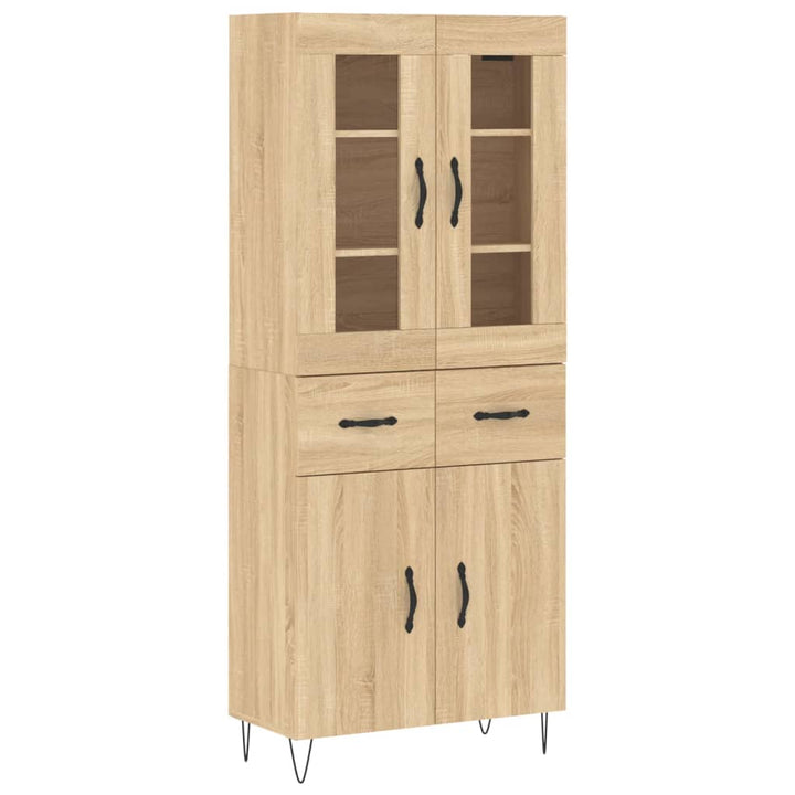højskab 69,5x34x180 cm konstrueret træ sonoma-eg