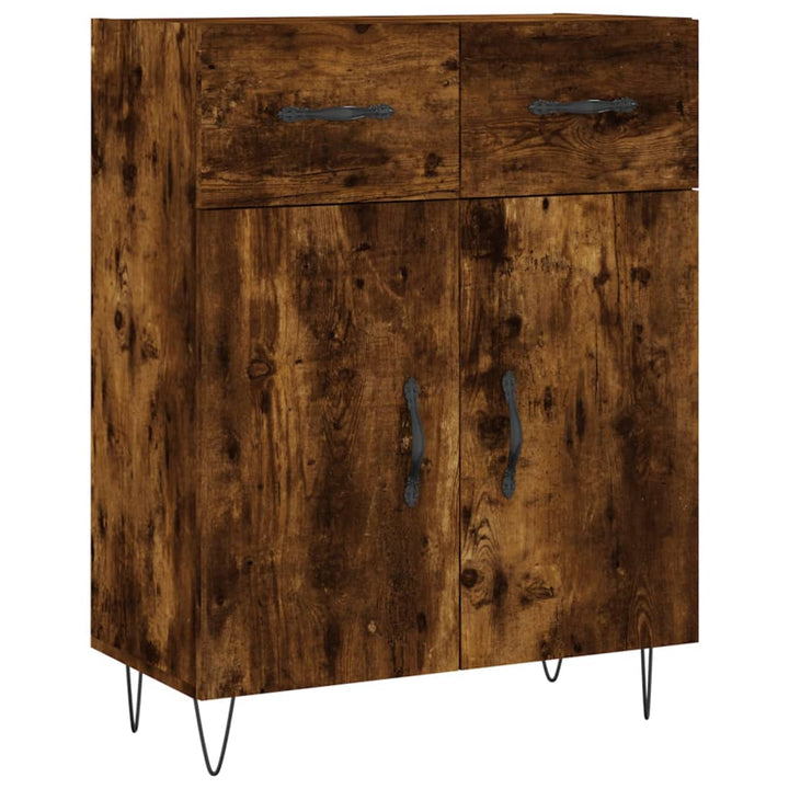højskab 69,5x34x180 cm konstrueret træ røget egetræsfarve