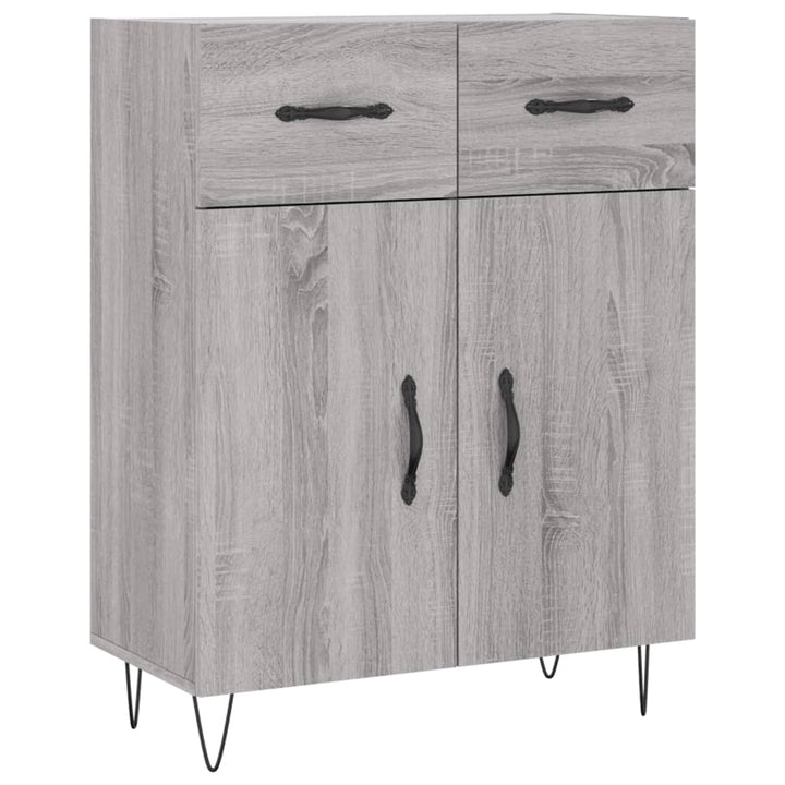 højskab 69,5x34x180 cm konstrueret træ grå sonoma-eg