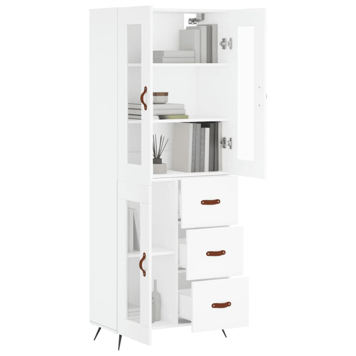 højskab 69,5x34x180 cm konstrueret træ hvid