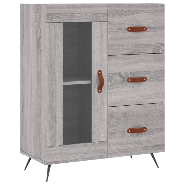 højskab 69,5x34x180 cm konstrueret træ grå sonoma-eg