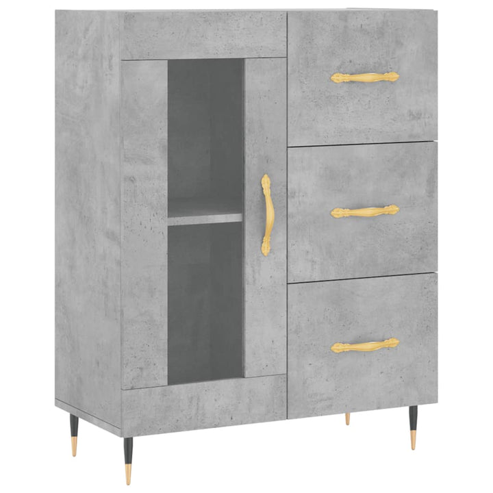 højskab 69,5x34x180 cm konstrueret træ betongrå