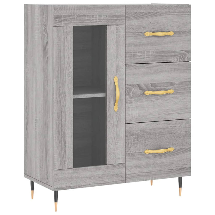 højskab 69,5x34x180 cm konstrueret træ grå sonoma-eg