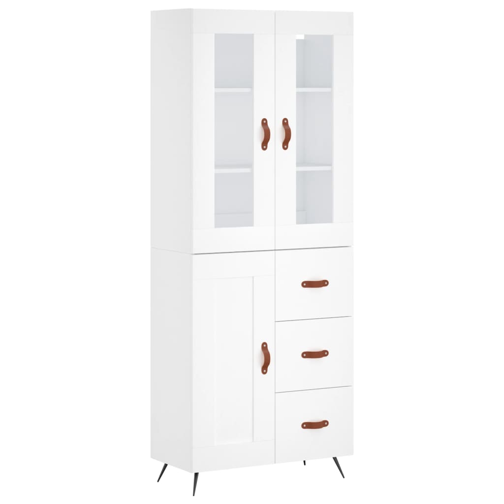 højskab 69,5x34x180 cm konstrueret træ hvid