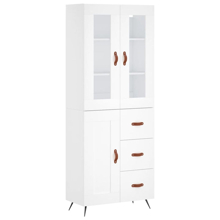 højskab 69,5x34x180 cm konstrueret træ hvid