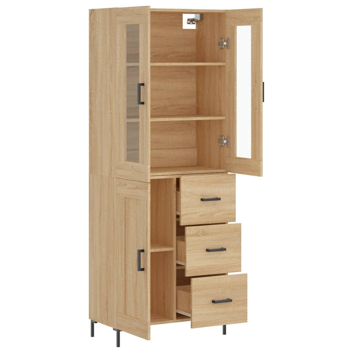 højskab 69,5x34x180 cm konstrueret træ sonoma-eg