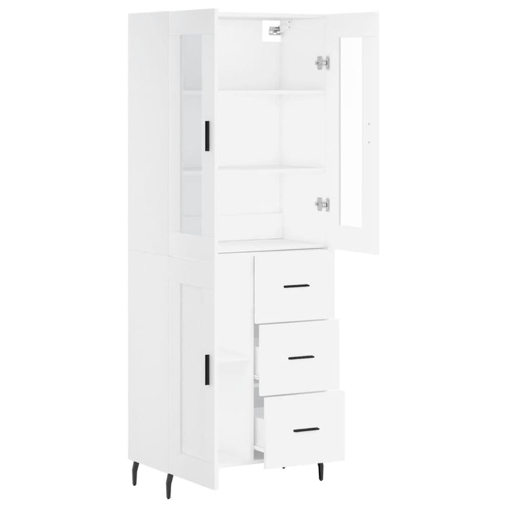højskab 69,5x34x180 cm konstrueret træ hvid