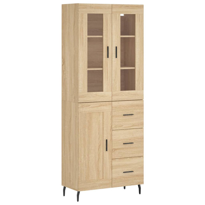 højskab 69,5x34x180 cm konstrueret træ sonoma-eg