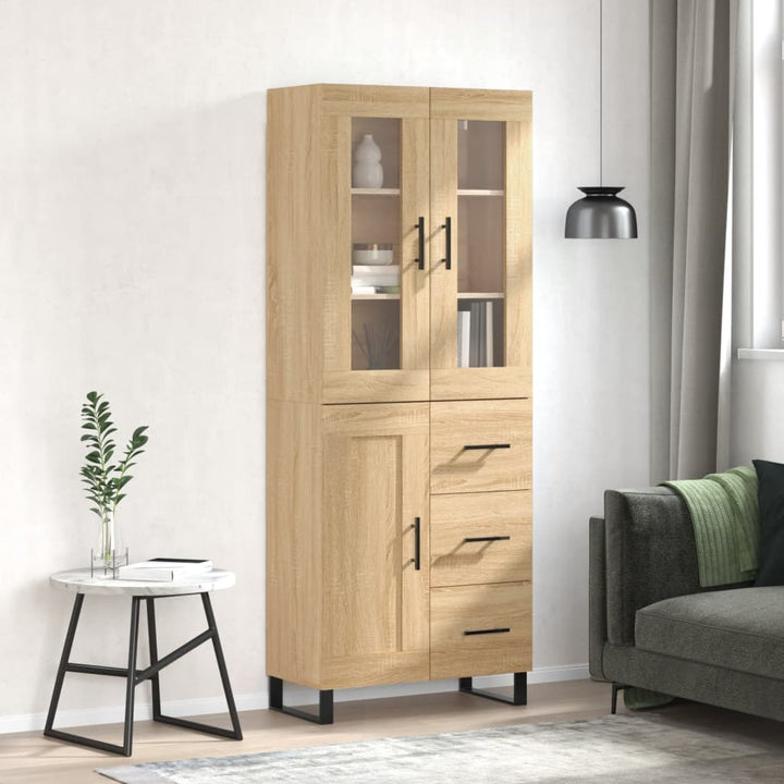 højskab 69,5x34x180 cm konstrueret træ sonoma-eg